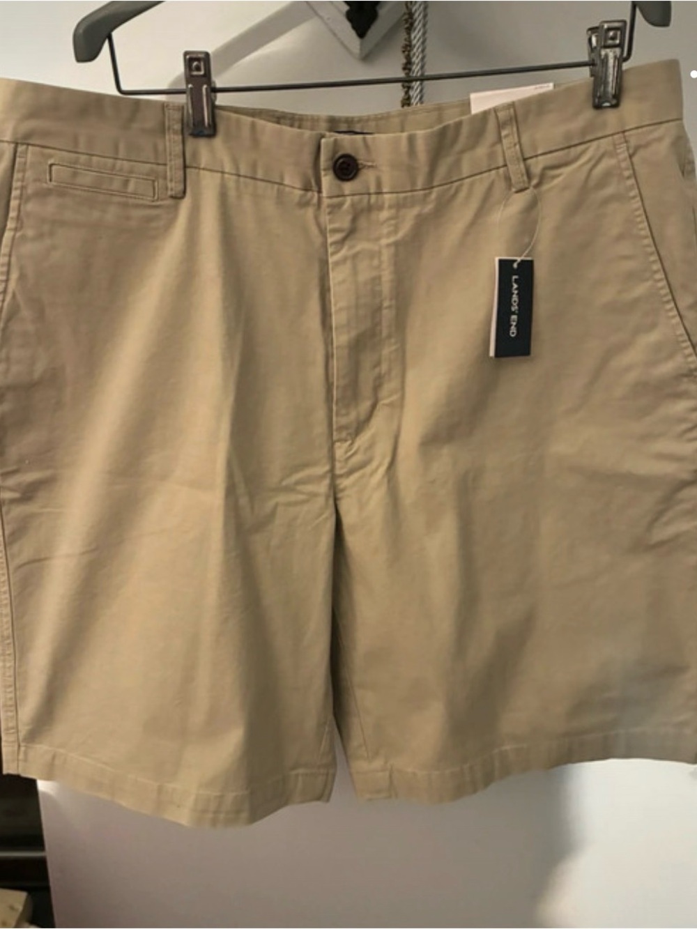 Lands' End Men's Flat Front Khaki Shorts - Tan